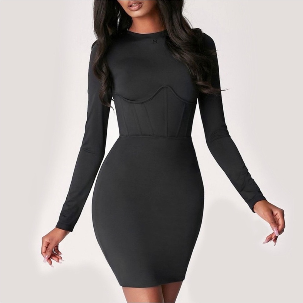 NWT - Meshki Astrid Long Sleeve Corset Mini Dress